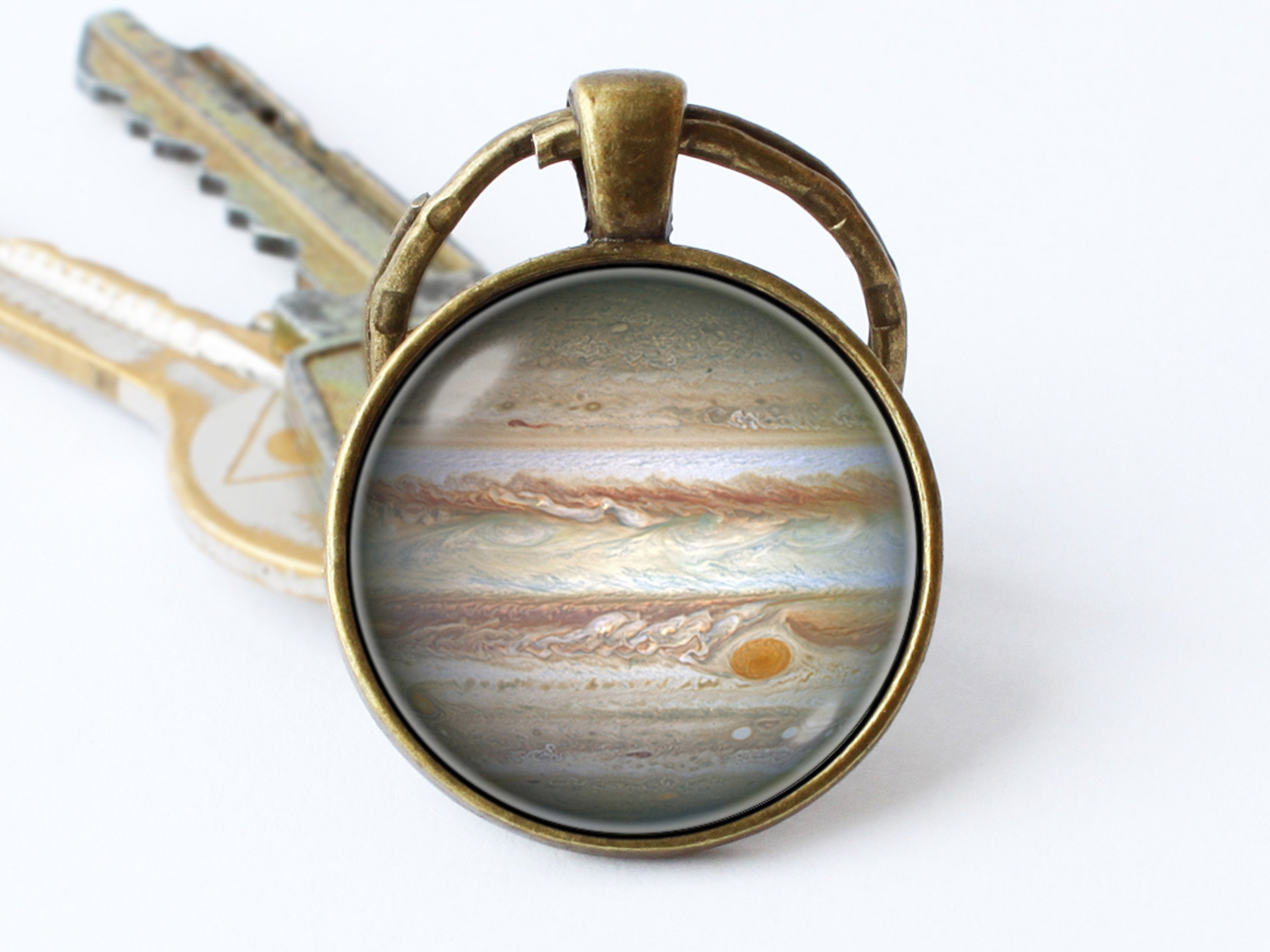 Key Chain Jupiter Planet Key Ring Jupiter Jewelry Solar System Jupiter ...