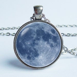 Moon jewelry Moon pendant Necklace moon Galaxy jewelry Space pendant Moon gift Cosmos jewelry Full moon necklace Space necklace Outer space