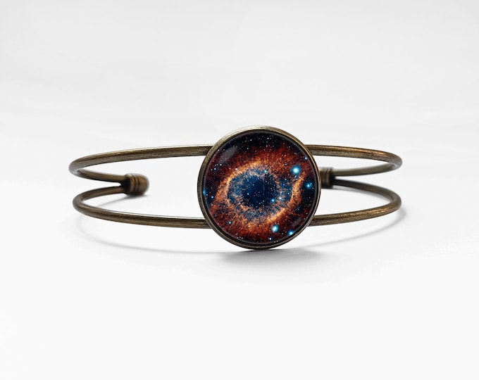 Space bracelet Nebula galaxy bracelet Women accessories Galaxy jewelry Cosmos jewellery Personalized initial Bangle bracelet Gift for her