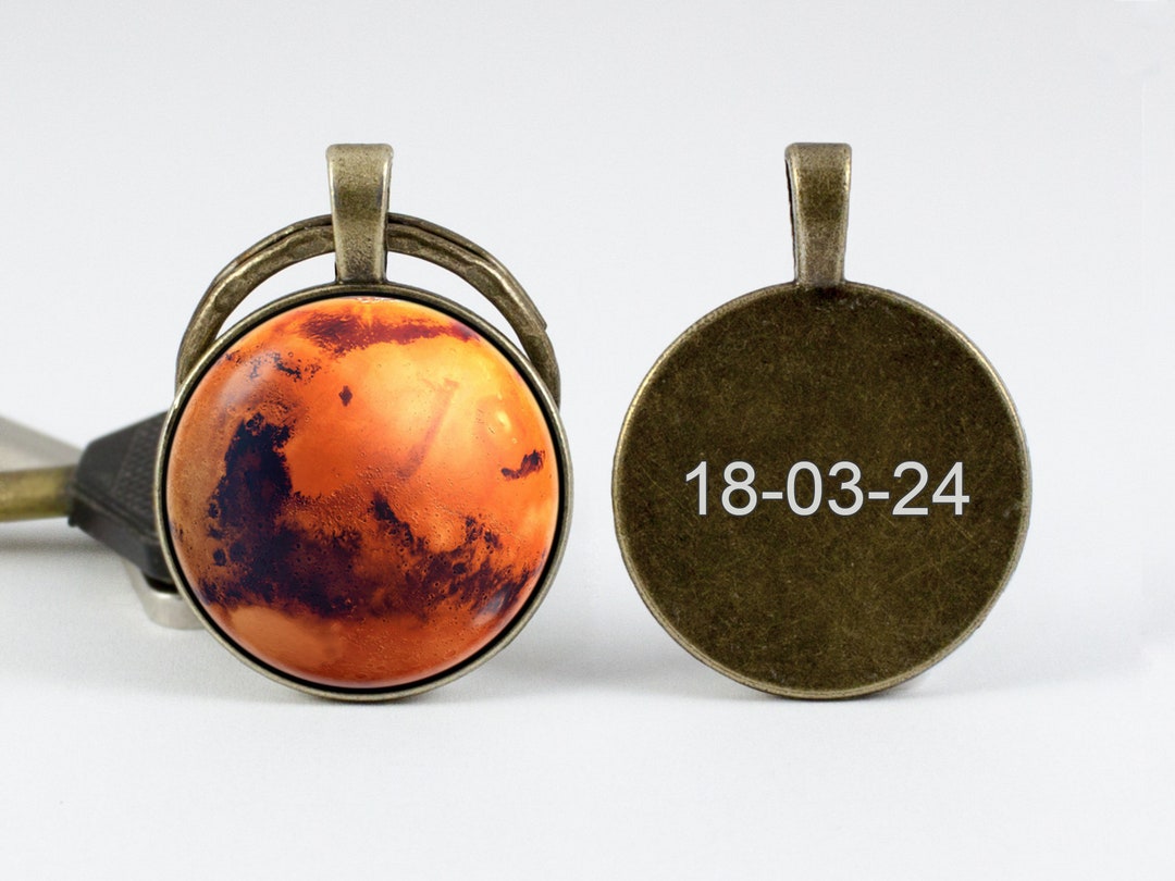 Key Chain With Engraving Personalized Gift Mars Custom Key Fob Red ...