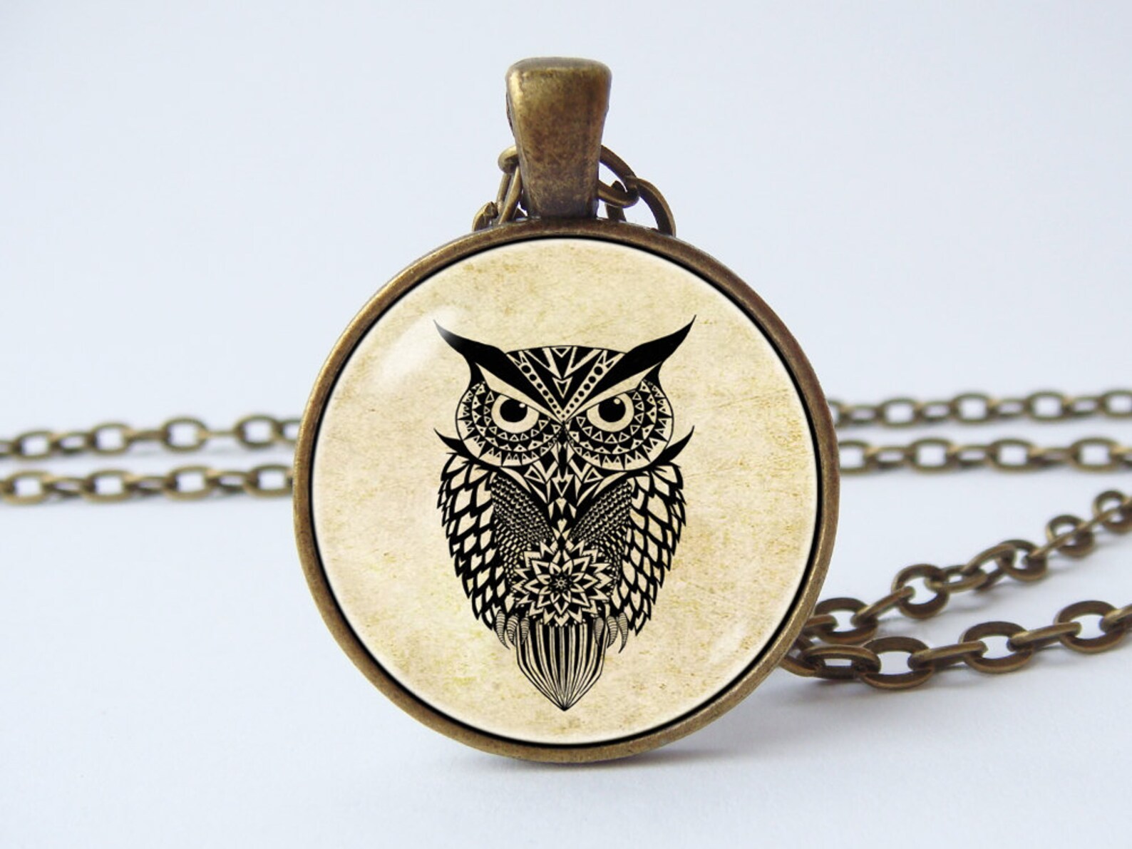 Collier Pendentif Hibou Yin Yang - Bijou Fait Main En Alliage, Pour Hommes, Fait Par 11pixeli