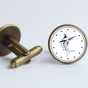 Fish jewellery Fish cuff links Nautical cufflinks Men cuff links Fish print Fisherman gift Ocean jewelry Rustic cufflinks Simple jewelry