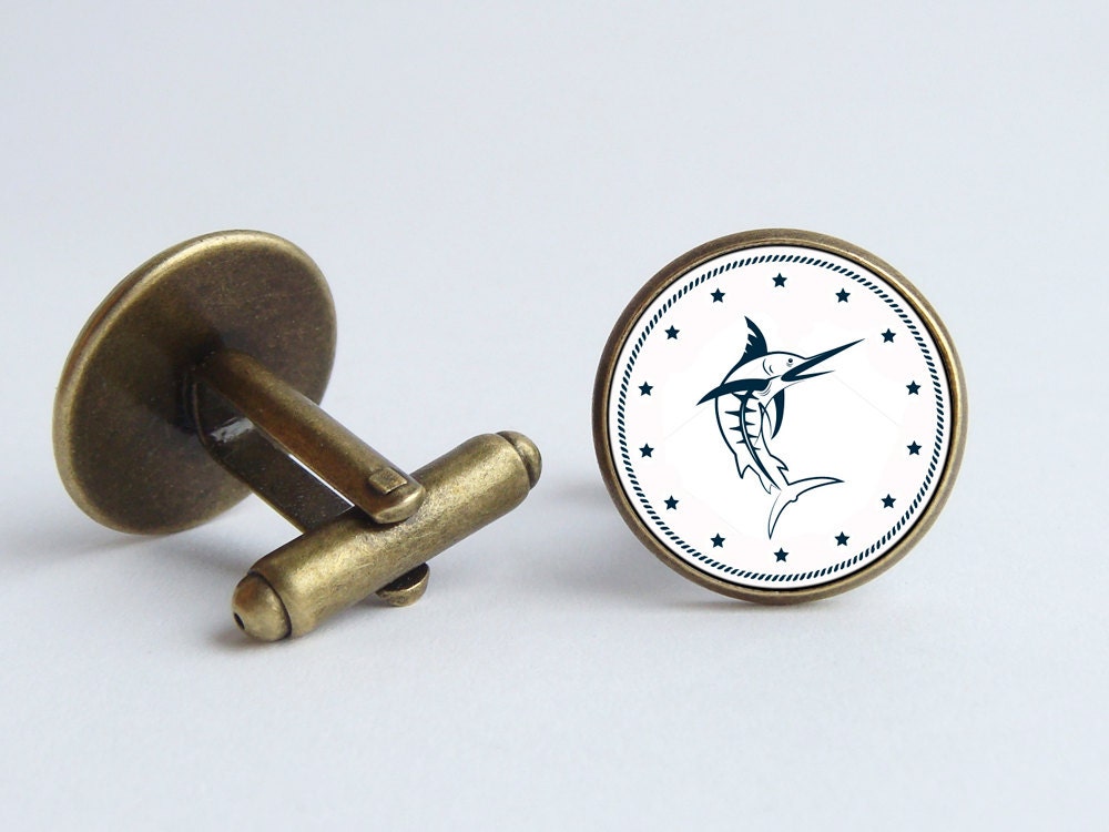 Boutons De Manchette Personnalisés Avec Image De Poisson - Cadeau Pour Pêcheur Ou Amoureux De La Mer - Bijou Rustique Pour Homme