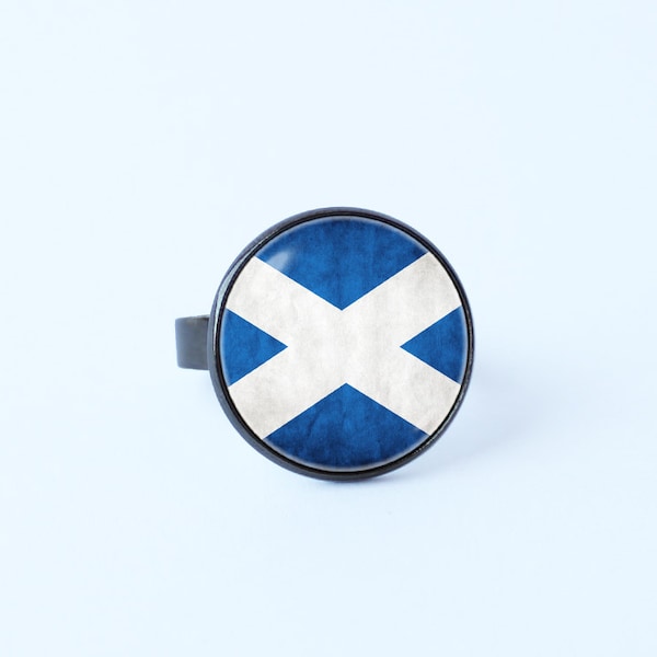 Schottische Flagge Ring Flagge Ring schottischen Schmuck Freundin Geschenk Flagge von Schottland Flagge Zeichen Schmuck patriotischen Schmuck Str. Andrews Kreuz des Mädchens