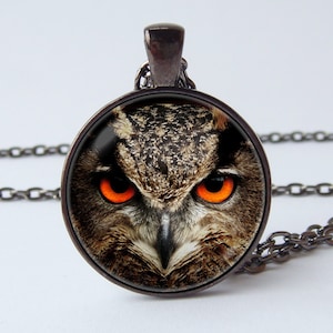 Necklace owl bird Owl pendant Owl animal jewelry Owl accessories Night bird necklace Wise bird pendant Everyday necklace Owl jewellery