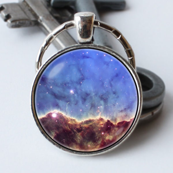 Nebula Galaxy Key ring Key holder Key fob Space Universe Gift keychain Nebula jewelry Nebula pendant Key chain Galaxy jewellery Cosmos gift