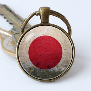 Keychain Flag of Japan Japanese flag key chain Bag charm Flag jewelry Flag key ring Flag pendant Patriotic gift Bag keyring Unique gift