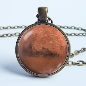 Mars necklace Mars pendant Planet pendant Galaxy necklace Mars jewelry Universe pendant Space jewelry Outer space Astronomy gift Red planet