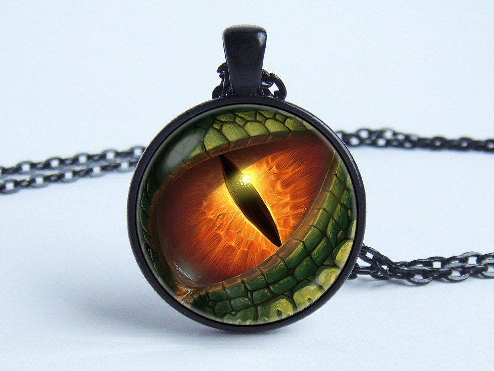 Dragon necklace Fantasy jewelry Dragon pendant Green eye necklace Dinosaur jewelry Men necklace Fantasy pendant Animal's eye Dino necklace