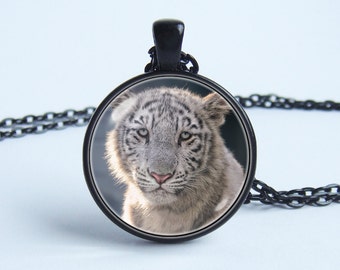 Tiger pendant White tiger Tiger necklace Pendant tiger Gift for women Tiger jewelry Tiger head Birthday gift Wild animal Animal gift Photo