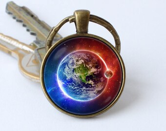 Erde und Mond Schlüsselanhänger Weltraum Erde Schlüsselanhänger Weltraum Schlüsselanhänger Weltraum Schmuck Sonnensystem Erde Schlüsselanhänger Kosmos Schlüsselanhänger Planet Weltraum