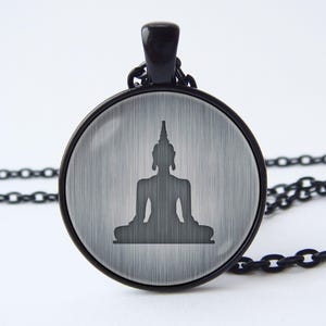 Buddha necklace Yoga necklace Buddha statue Buddha jewellery Buddha pendant Buddha jewelry Meditation pendant Yoga gift Buddhism Art pendant