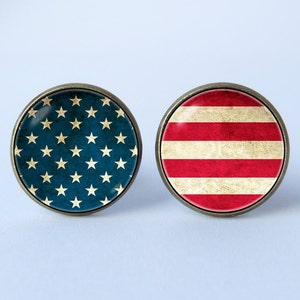 United States flag cufflinks American flag cuff links US flag cufflinks Patriotic cufflinks American jewelry USA flag cufflinks Memorial Day