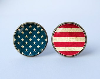 United States flag cufflinks American flag cuff links US flag cufflinks Patriotic cufflinks American jewelry USA flag cufflinks Memorial Day