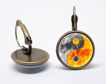 陰陽 ダングルイヤリング 陰陽 ダングルイヤリング