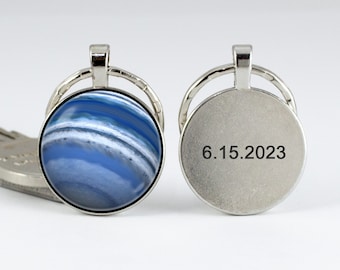 Aangepaste sleutelhanger Neptunus-sleutelhanger Gepersonaliseerde sleutelhanger Neptunus-sieraden Gegraveerde sleutelhanger Ruimtecadeau Kosmos-sieraden Planeet Zonnestelsel