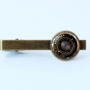 Old camera lens tie clip Camera lens tie clip Men jewelry Husband gift Photographer gift Camera lens tie bar Camera lens jewelry Men gift image 1