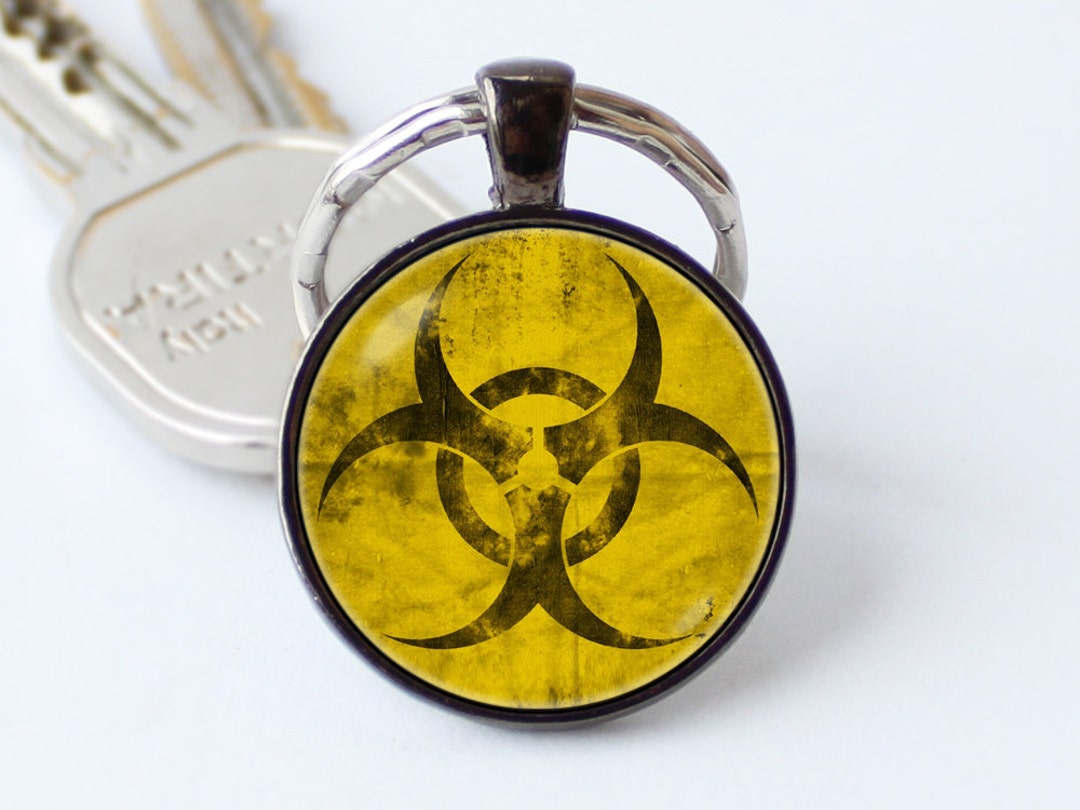 Biohazard Keychain Bio-hazard Symbol Sign Key Ring Biohazard