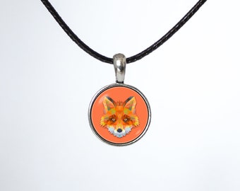Fox choker Red fox choker Girls choker Choker necklace Animal Fox jewelry Art choker Fox pendant Gift for daughter Chokers Fox art Leather