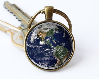 Erde Schlüsselanhänger Erde Schlüsselanhänger Planet Schlüsselring Geburtstagsgeschenk Erde Schlüsselanhänger Erde-Anhänger Erde aus dem Weltraum Erde Schmuck Weltschlüsselring