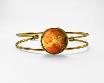 Venus cuff bracelet Planet bracelet Solar system Planet and Stars Astronomy gift Galaxy bracelet Venus jewelry Science Birthday Gift Cosmic