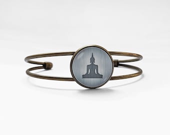Buddha bracelet Women bracelet Metal bracelet with Buddha Men bracelet Spiritual gift Meditation Yoga jewelry Buddha statue Adjustable