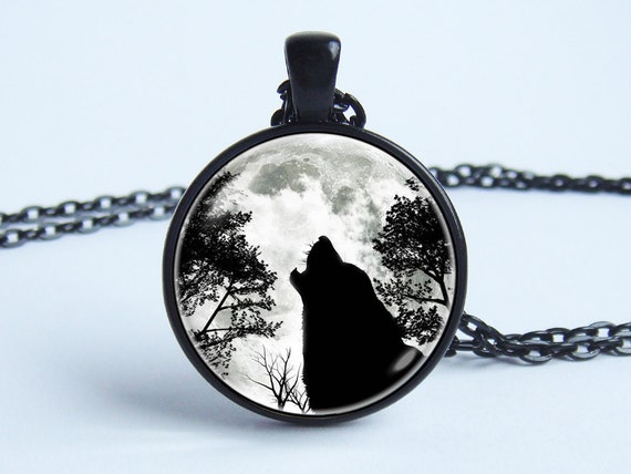 Wolf Necklace Moon and Wolf Moon Pendant Black Wolf Necklace Wolf Charm Pendant Moon Black Forest Howling Wolf Photo Pendant Wolf Jewelry Etsy Canada