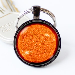 Sun key chain Solar keychain Star key chain Galaxy accessory Sunshine pendant Space gift Universe jewelry Star key ring Sun metal accessory