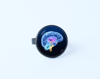Human anatomy brain ring Neuroscience ring Brain ring Brain jewelry Brain surgeon Anatomical jewelry Gift for nurse Anatomy jewelry Neuron