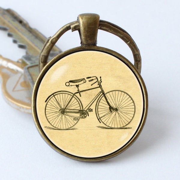 Vintage bicycle keychain Bicycle keyring Father gift pendant Men gift necklace Bicycle jewelry Bike key chain Sport jewelry Bicycle rider