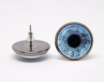 Ojo humano pendientes globo ocular pendientes ojo joyas novia regalo globo ocular joyería azul ojos realista regalo para niñas pendientes de pernos de ojo