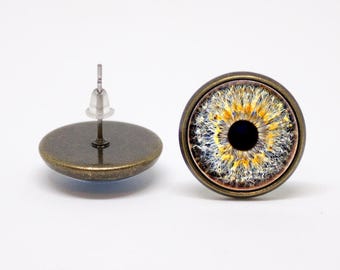 Tercer ojo ciencia del ojo globo ocular pendientes ojo humano joyas ojo ojo joyería globo ocular globo ocular joyería anatomía pendientes joyería gris