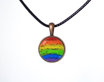 Choker Rainbow LGBT choker Colorful choker Black choker Choker pendant Choker necklace Black cord Gay Pride Gift necklace Gay Pride jewelry
