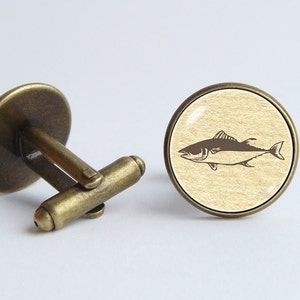 Vintage fish cufflinks Fish cuff links Men cufflinks Fisherman gift Sailor gift Ocean jewelry Sea cufflinks Fish jewelry Simple jewelry