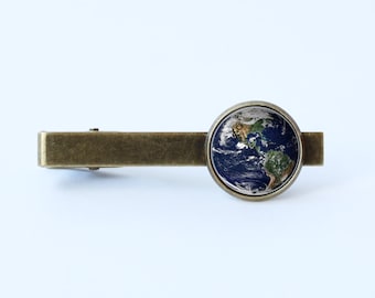 Planet Erde Krawatte Clip blau Planet Erde Krawatte Clip Hochzeit Geschenk Bräutigam Geschenk Raum Krawatte Bar Erde Schmuck Hochzeit Schmuck Outer Space Krawatte Clip