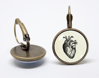 Anatomical human heart earrings Human heart jewelry Medical earrings Doctor jewellery Human anatomy Cardiologist Nurse gift Medicine Heart