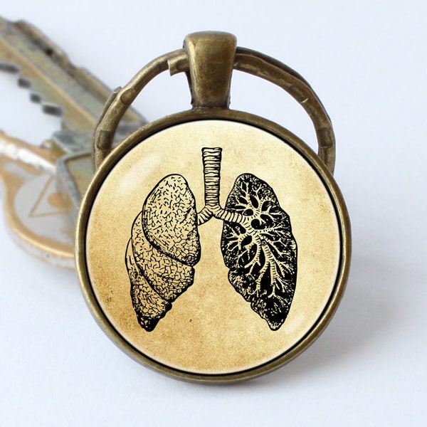 Human lungs keychain Anatomy keyring Lungs jewellery Biology key chain Medical keyring Lungs jewelry Vintage style Anatomical jewelry Doctor