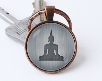 Buddha nyckelring Buddha nyckelring Buddha smycken Meditation Andliga smycken Yoga nyckelring Buddha hänge Yoga nyckelring Buddha hänge Buddhism Unisex gåva
