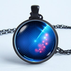 Radar screen necklace Military Radar jewelry Radar pendant Radar screen pendant Science jewelry Technical necklace Navy jewelry Army pendant