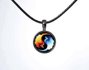 Ying Yang dragons Choker Dragon Ying Yang choker Zen choker Choker necklace Black cord choker Balance Dragon gift Ying Yang pendant Jewelry