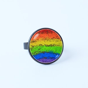 Rainbow ring Gay Pride ring Adjustable ring Rainbow jewelry Gay Pride jewelry Rainbow jewellery Gift idea Rainbow accessories LGBT Colorful