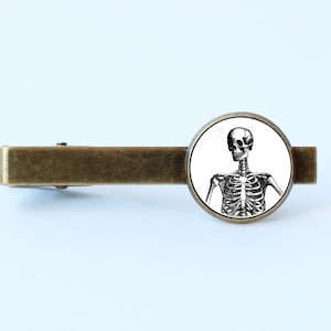 Skeleton tie clip Halloween tie clip Bones Boyfriend gift Halloween jewelry Skeleton tie bar Halloween party Skeleton jewelry Holiday gift