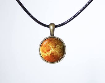 Venus gargantilla Mujeres gargantilla Planetas Sistema solar Gargantilla espacial collar Astronomy colgante Planeta gargantilla Gargantilla joyería Regalo científico