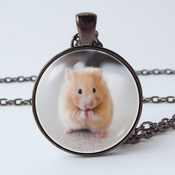 Hamster necklace Hamster pendant Hamster jewelry Hamster accessories Cute pet necklace Kids necklace Baby animal jewellery Hamster pet