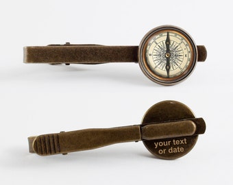 we are Forever family Black Compass Tie Clip Voyage Steampunk Tie Clip Traveler Gift Vintage Compass Tie Clip NOT REALCompass