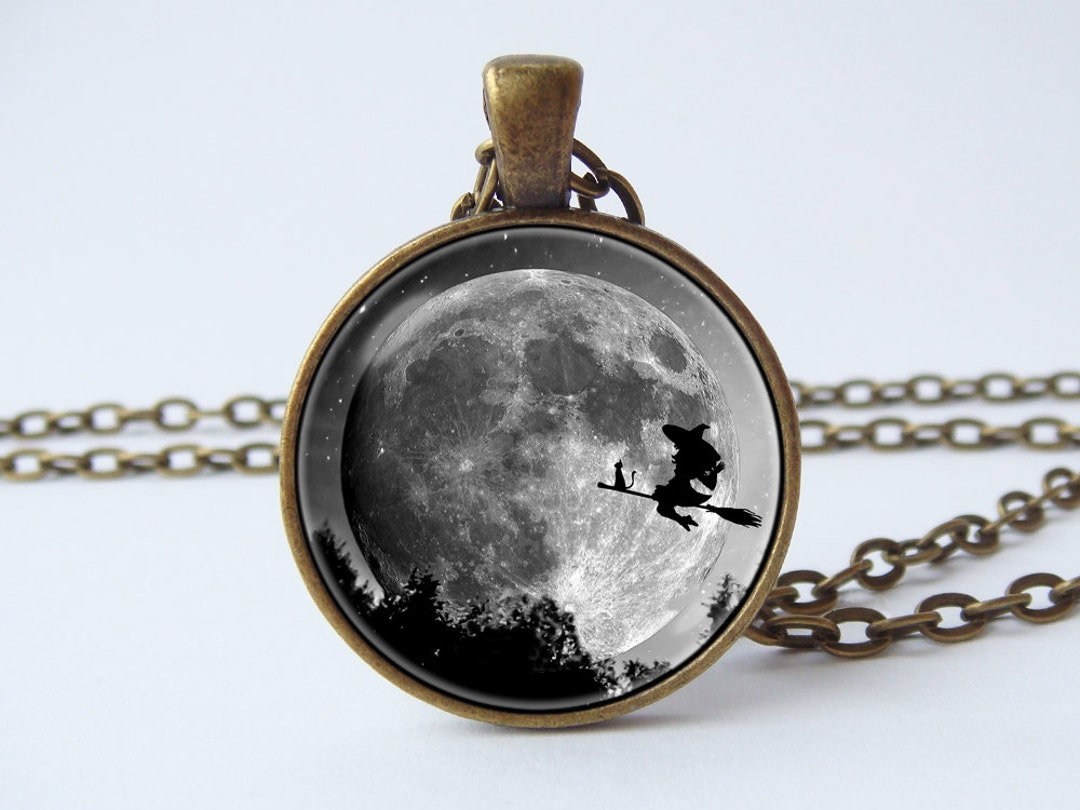 Halloween Necklace Halloween Jewelry Witch Necklace Witch Pendant Witch ...
