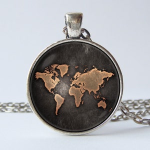 Weltkarte Halskette Globus Halskette Erde Karte Schmuck Weltkarte Anhänger Reise-Anhänger Reisegeschenk Weltkugel Schmuck Alte Karte Halskette