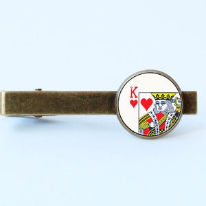 Poker joyería Rey de corazones clip de corbata Jugando clip de corbata de tarjeta Jugando tarjeta joyería tarjeta regalo tarjetas de la tarjeta de corbata barra Poker corbata clip Cards