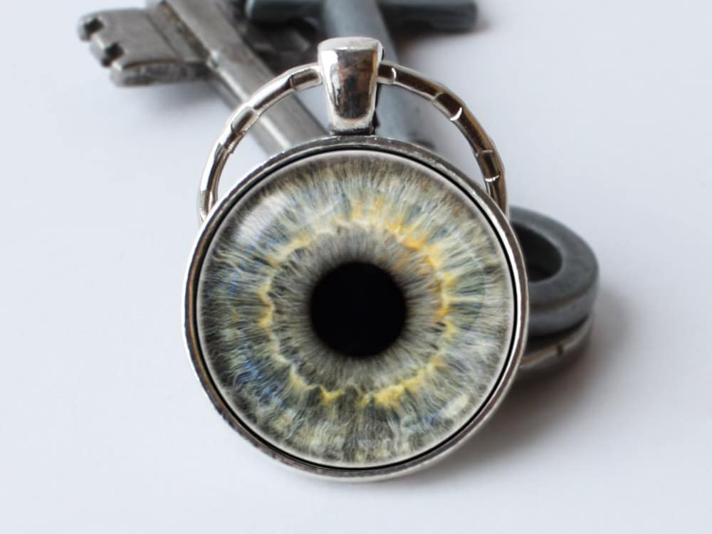 Keychain eye Eyeball key ring Eye jewelry Grey eye key chain Etsy