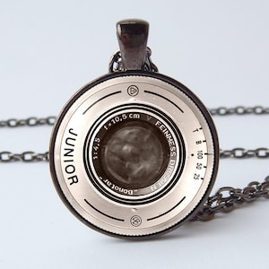 Camera lens necklace Old camera lens pendant Digital jewelry Men necklace Husband gift Technological Photographer gift Vintage camera lens